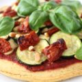 Veggie Pizza vegan glutenfrei Kichererbsen Cashew