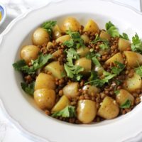 warmer Kartoffel-Linsen-Salat-vegan