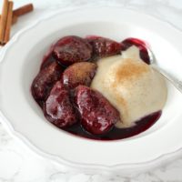 mulled red wine plums vegan Parfait