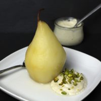 Poached Pear Helene vegan