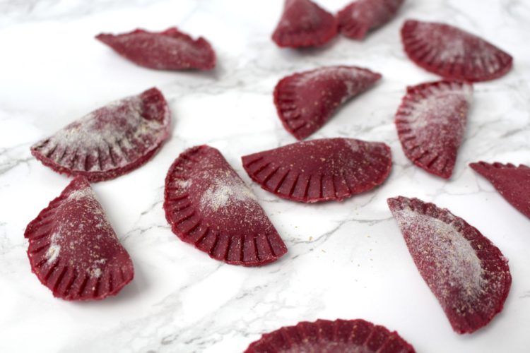 Pink Raviolli Pink Ravioli with Beetroot, Hazelnut & Rosemary Filling - MINAMADE